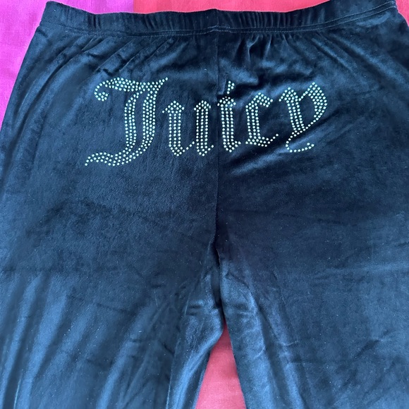 Juicy Couture Sleepwear Velour Rhinestone Pajama Set Top Pant black size medium - Picture 4 of 12